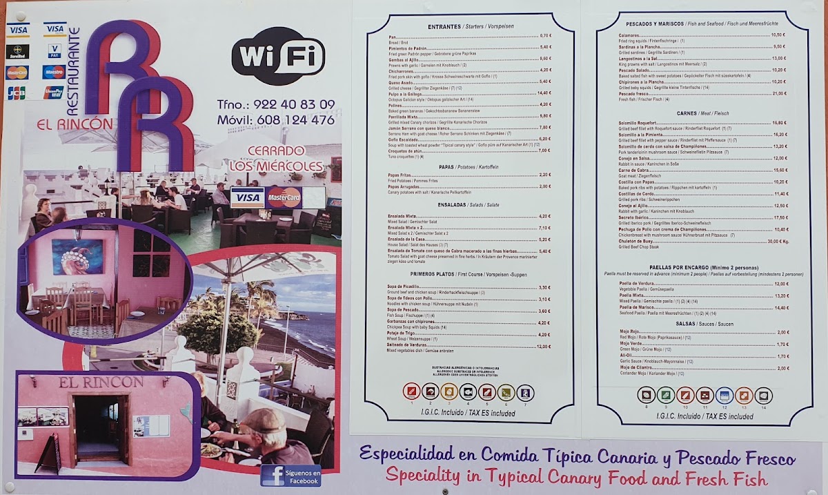 Restaurante el Rincón Photo Menu 1