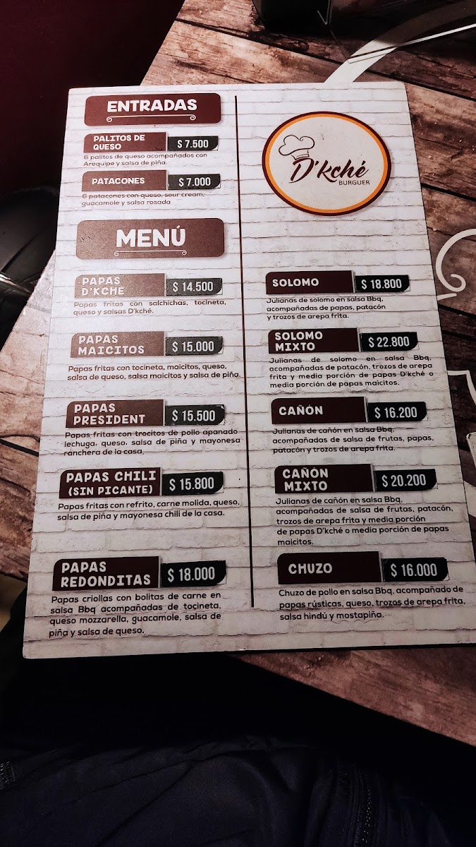 D'Kché Burger Obrero Photo Menu 1