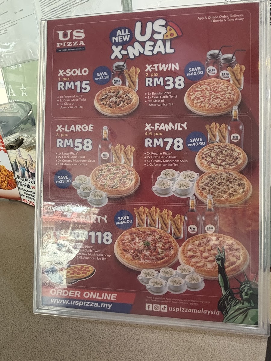 US Pizza - Greenlane, Penang Photo Menu 1