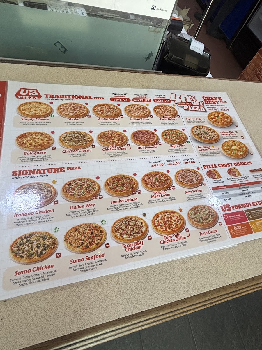 US Pizza - Greenlane, Penang Photo Menu 2