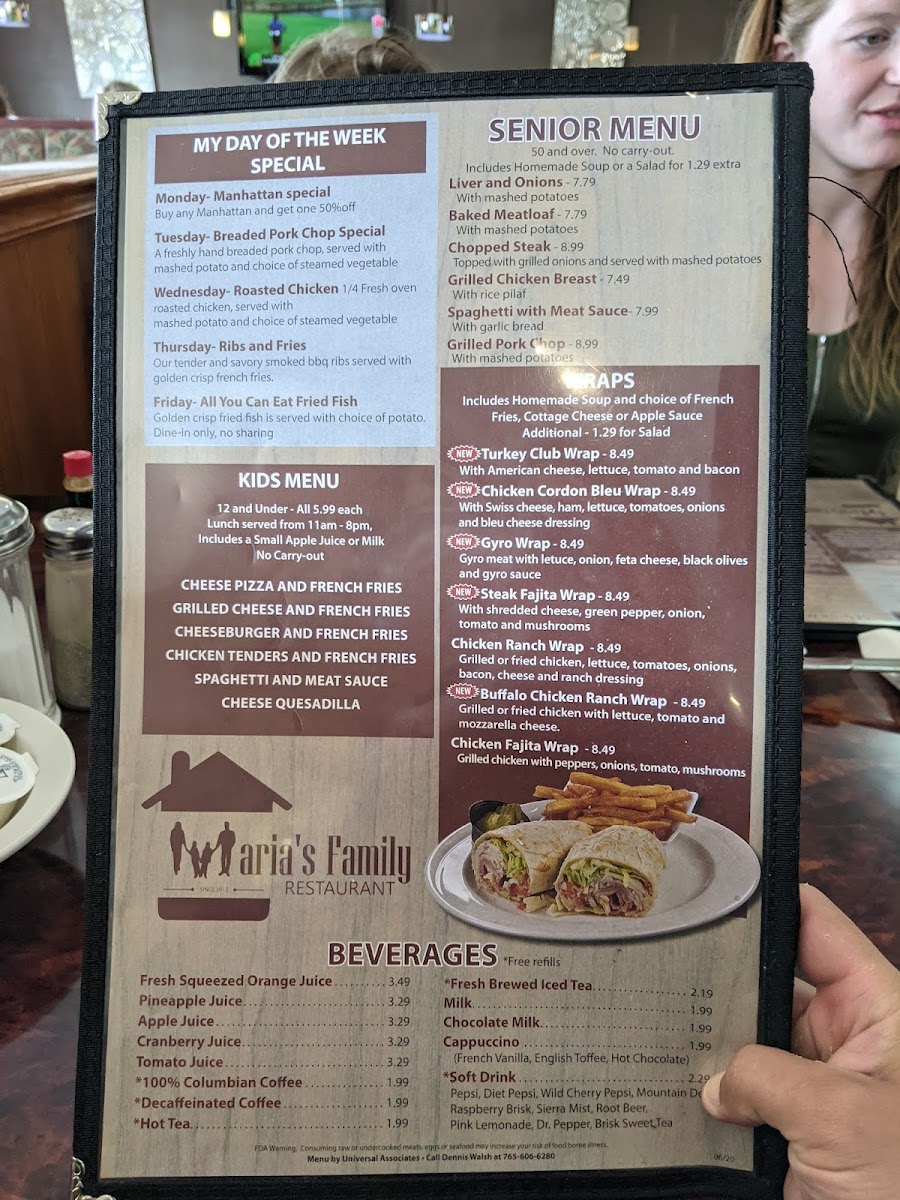 Maria's Family Restaurant Photo Menu 2