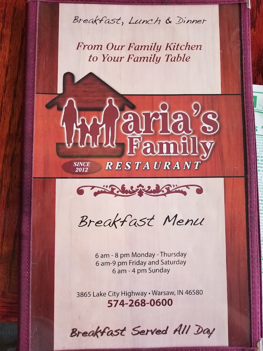 Maria's Family Restaurant Photo Menu 9