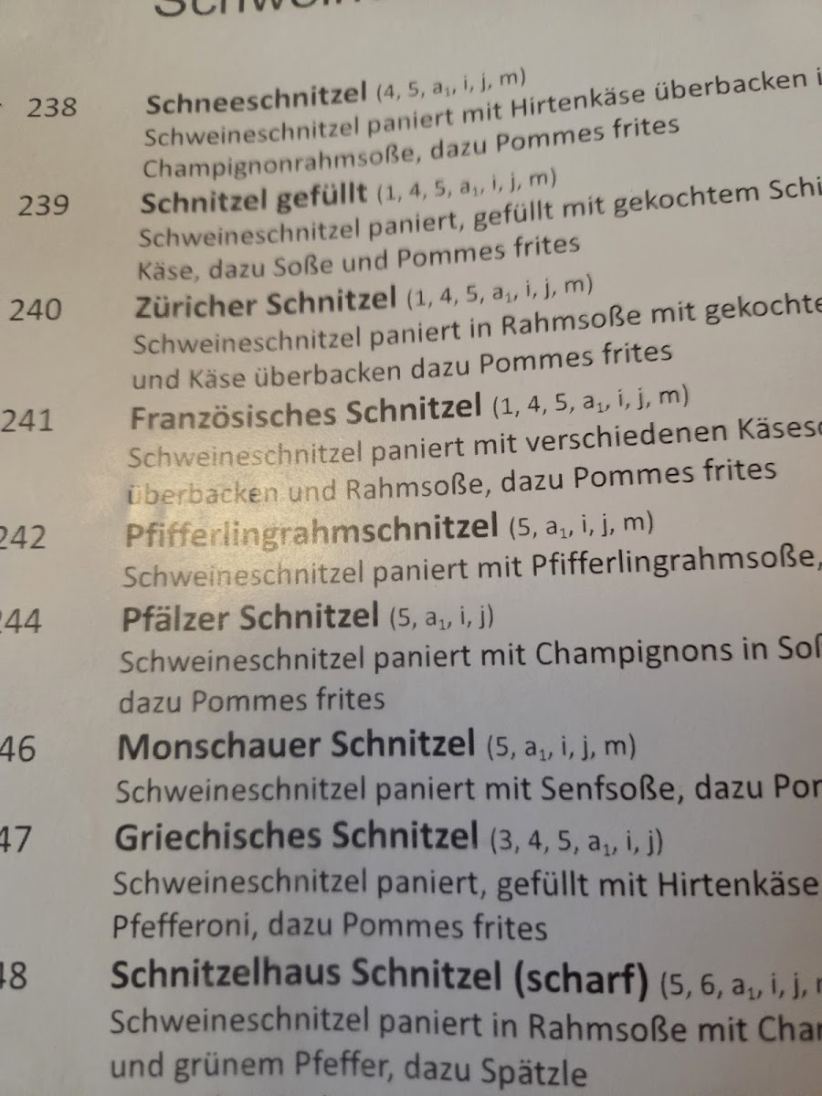 Schnitzelhaus Photo Menu 1