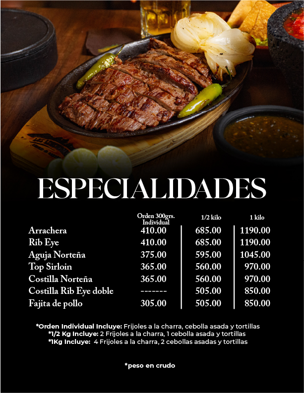 Los Legendarios Santa Catarina Photo Menu 3