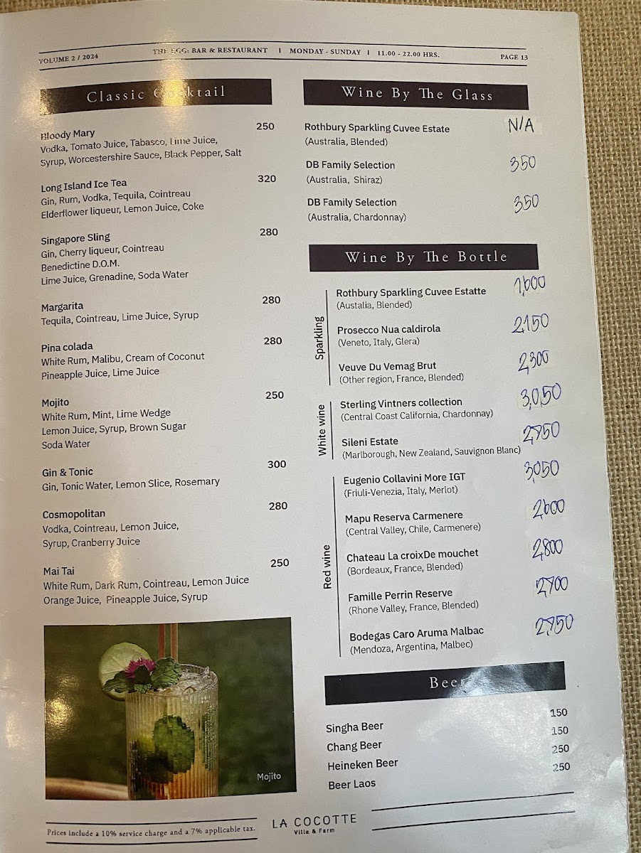 The Egg Bar & Restaurant Photo Menu 1
