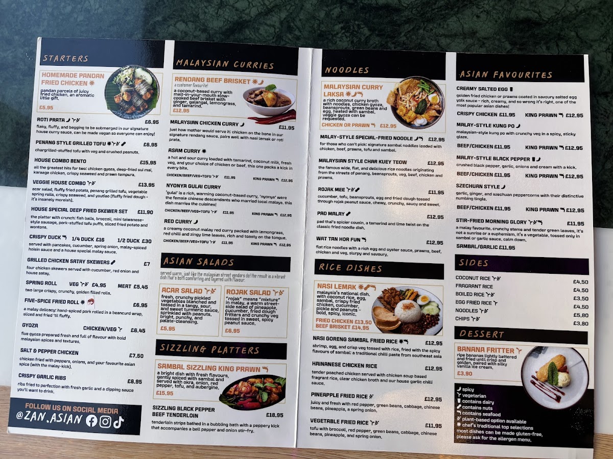 ZAN ASIAN Malaysian Kitchen | Restaurant Photo Menu 1