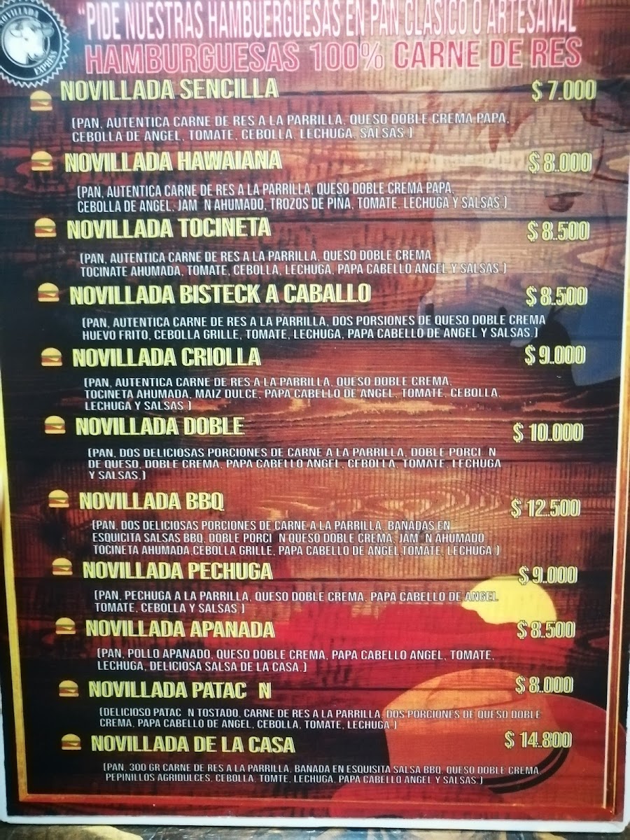 La Novillada Express Photo Menu 3