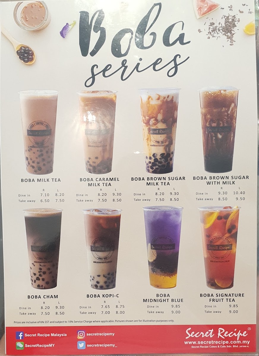 Secret Recipe Tampin Photo Menu 2