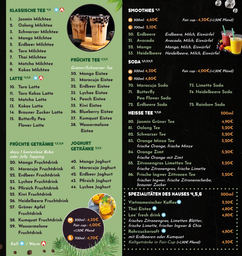 Lee Tea House Photo Menu 2