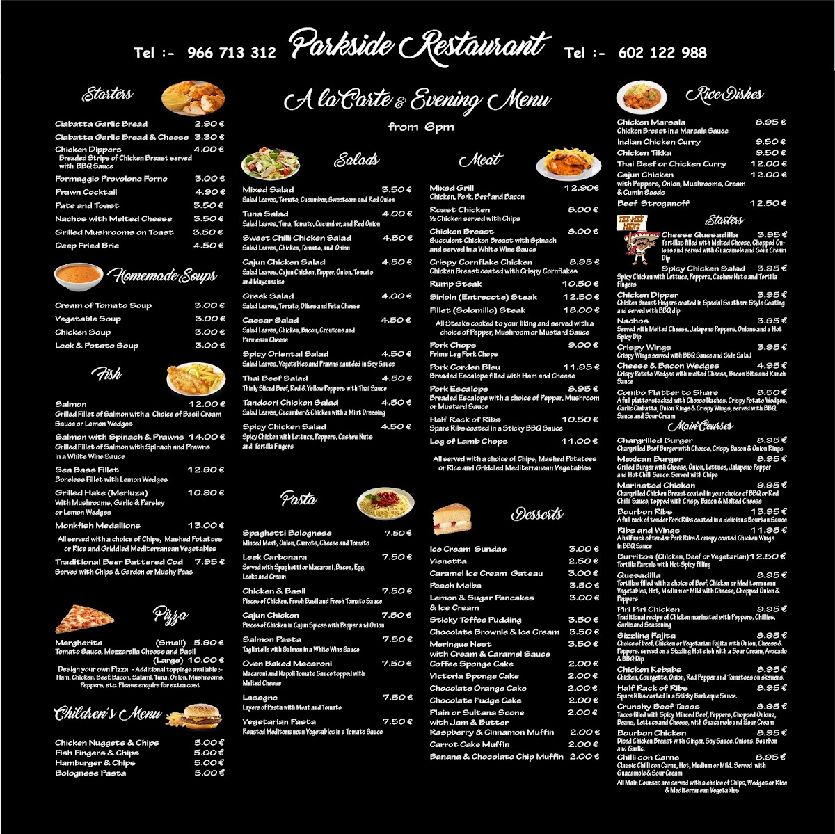Parkside Restaurant Photo Menu 1