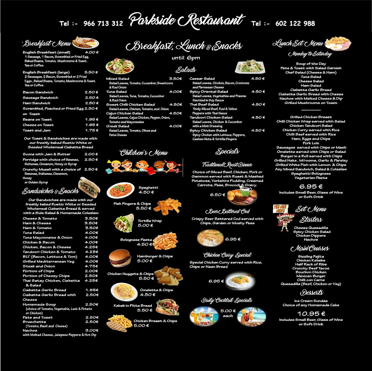 Parkside Restaurant Photo Menu 2
