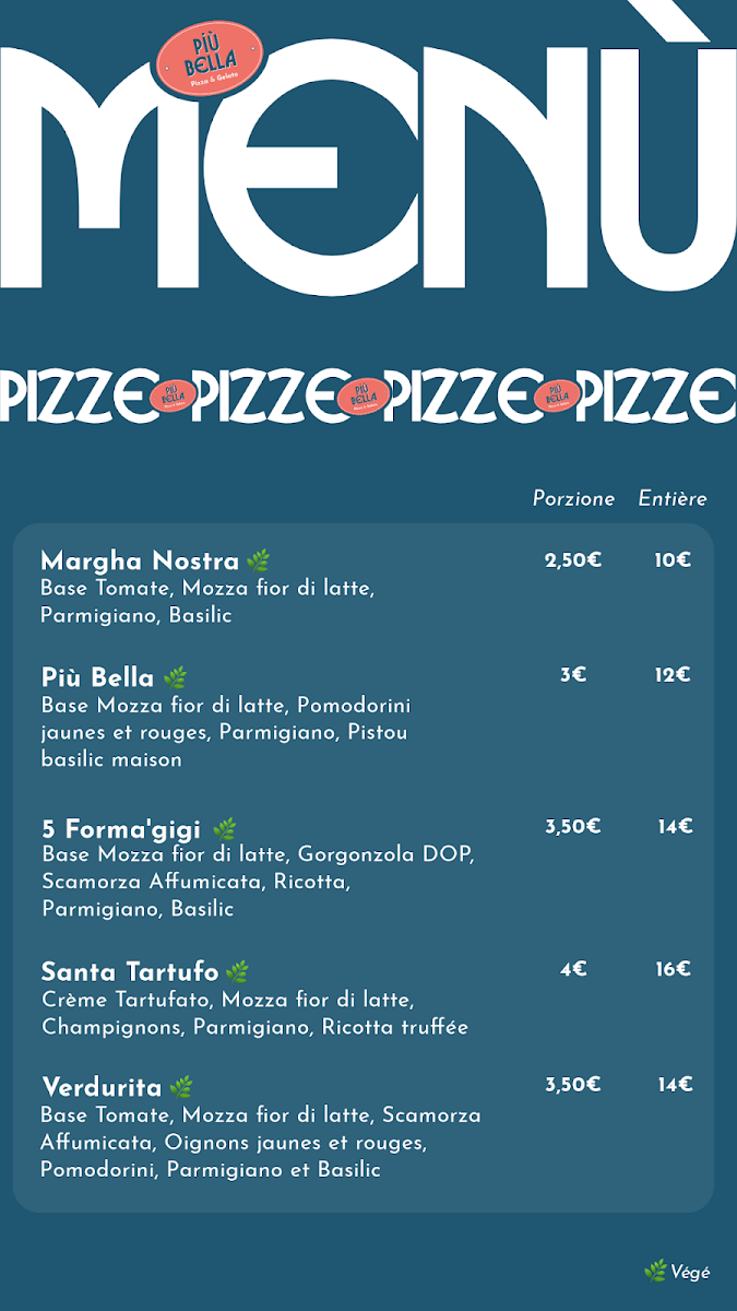 Più Bella Pizza & Gelato Photo Menu 4