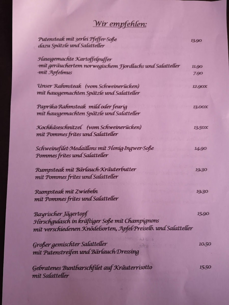 Restaurant Bergblick Photo Menu 2