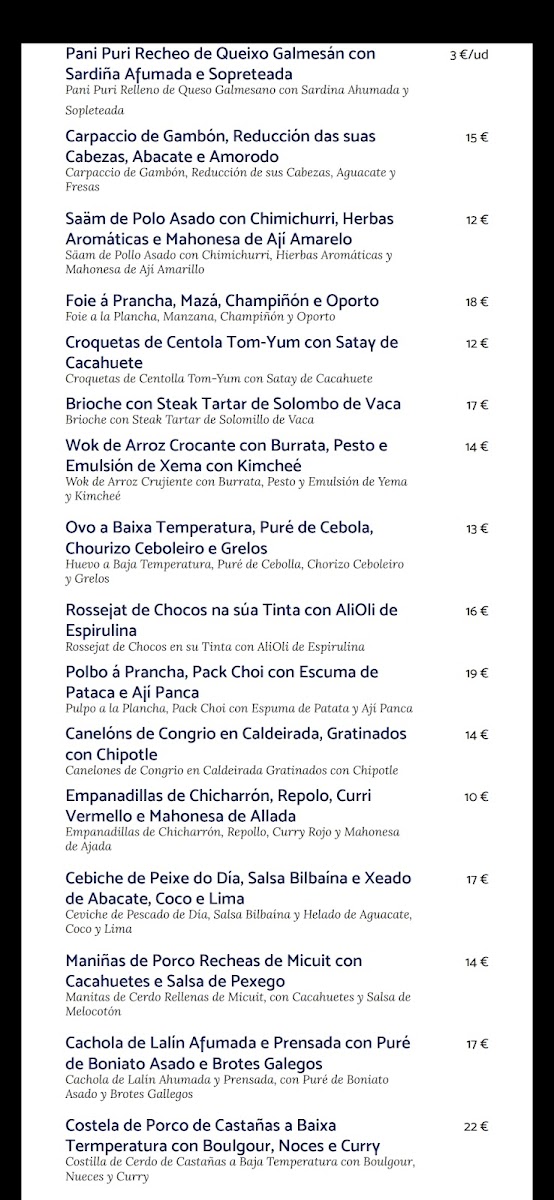 BaceLo · Restaurante en Ferrol Photo Menu 8