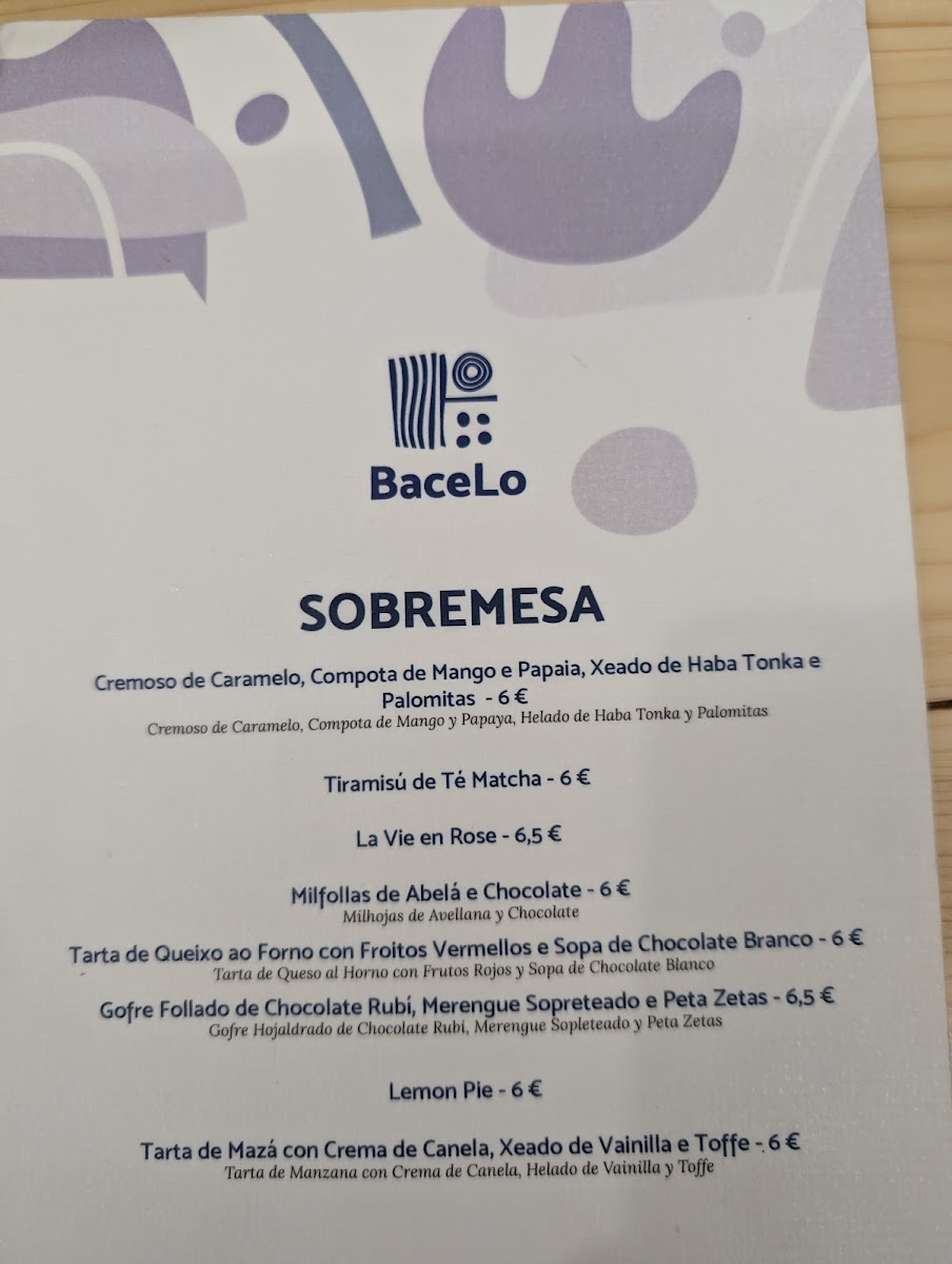 BaceLo · Restaurante en Ferrol Photo Menu 9