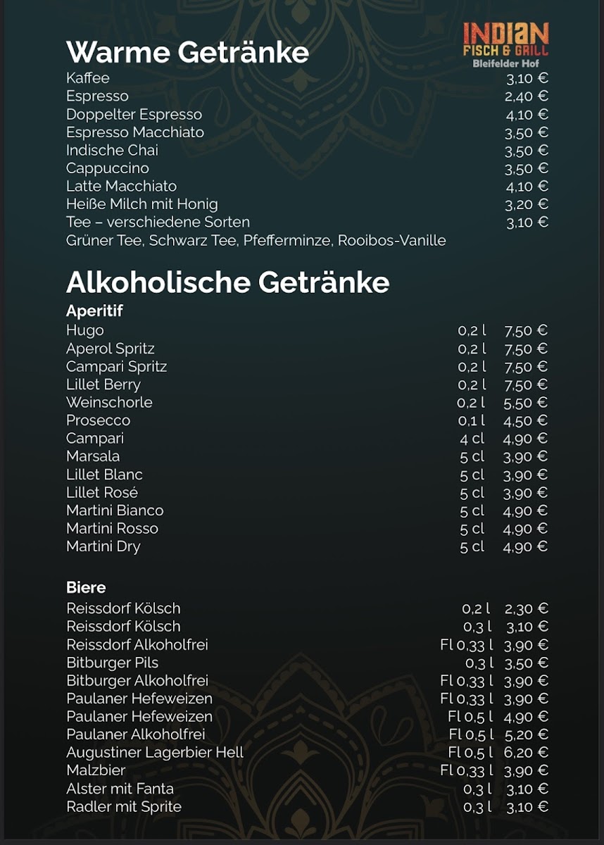 Indian Fisch & Grill Bleifelder Hof Photo Menu 3