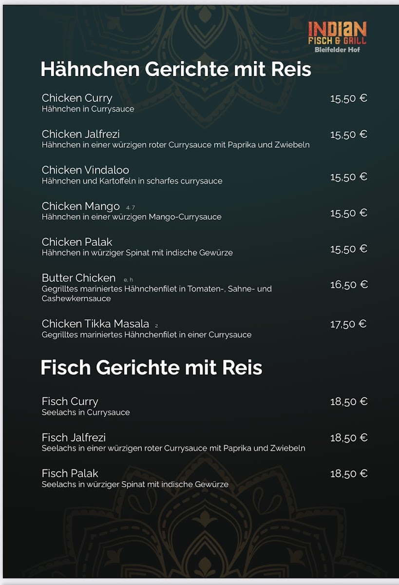 Indian Fisch & Grill Bleifelder Hof Photo Menu 9