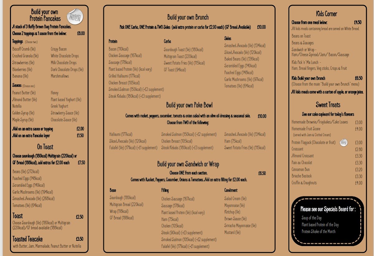 Brown Bag Cafe Photo Menu 1