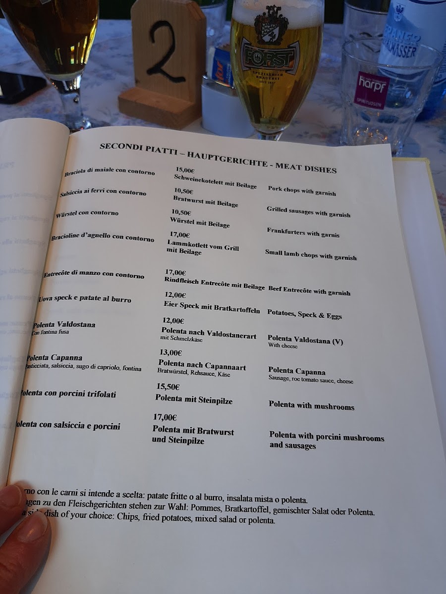 Restaurant Capanna Alpina Photo Menu 1