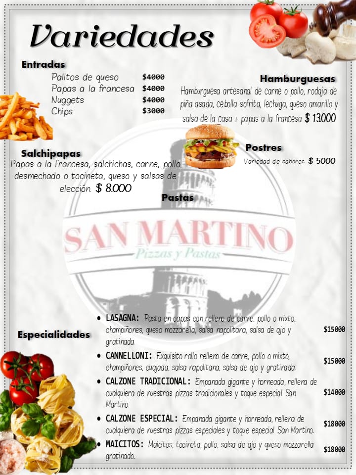 San Martino Pizzas Photo Menu 2