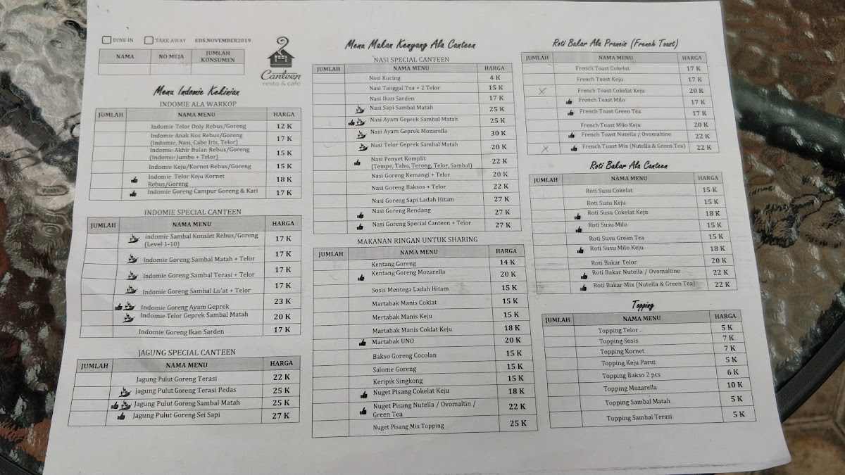 CANTEEN resto & cafe Photo Menu 2