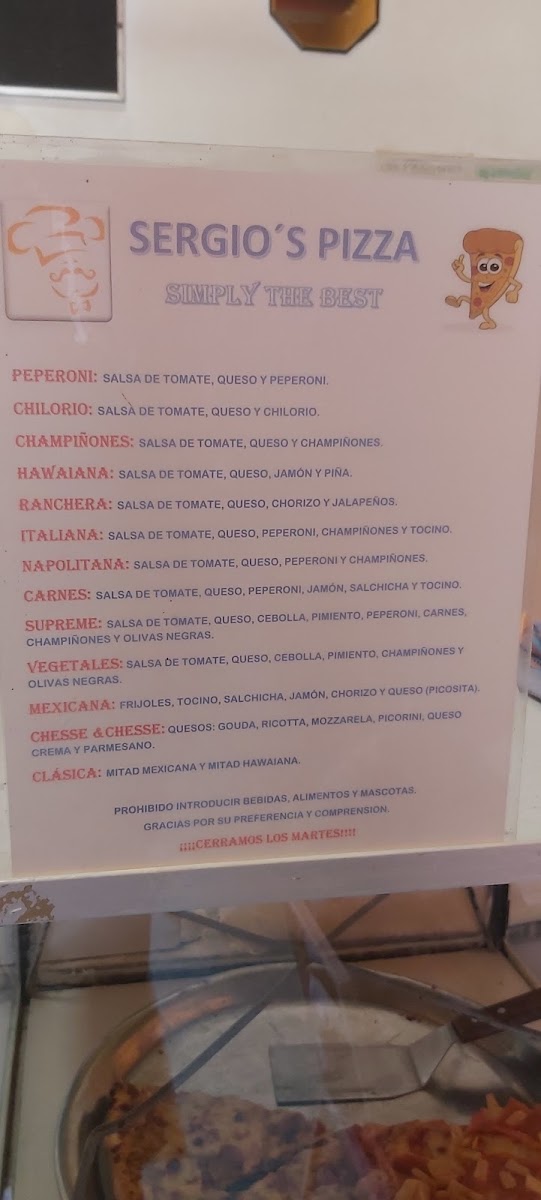 Sergio's Pizza Photo Menu 1