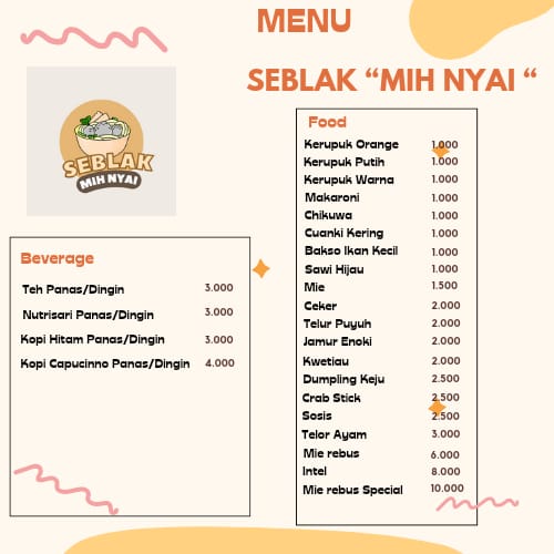 Warung Seblak Mih Nyai Photo Menu 1