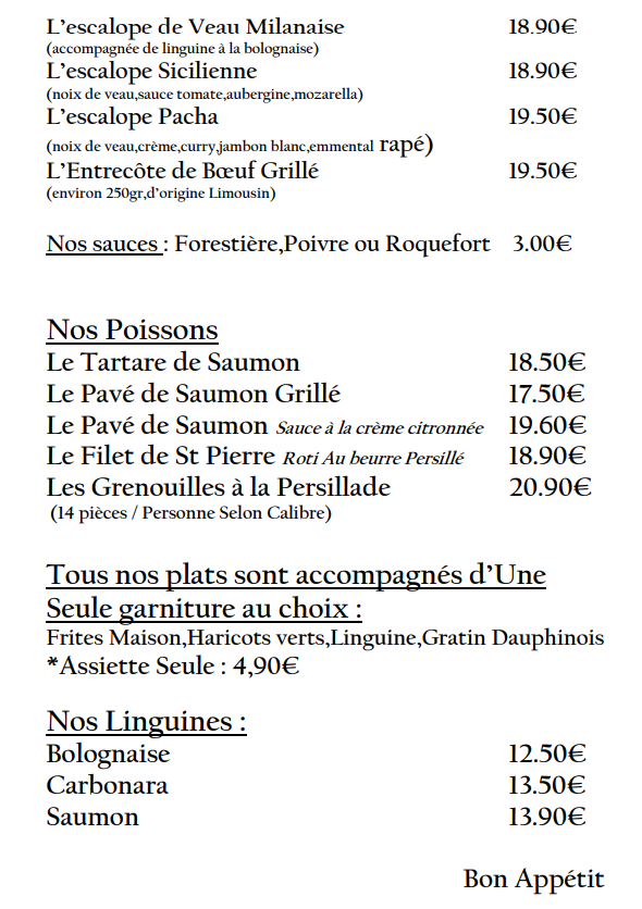 Le Victoria ( Relais de Pacha ) Photo Menu 2