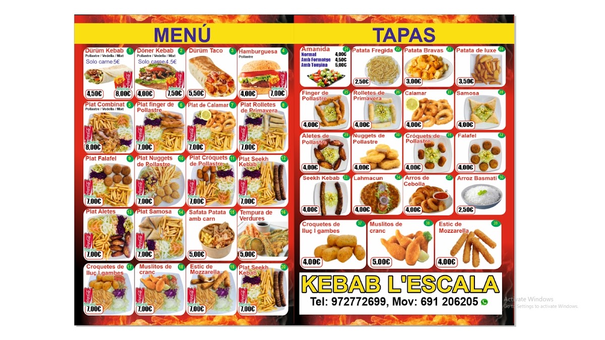 Doner Kebab L’Escala 1 Photo Menu 9