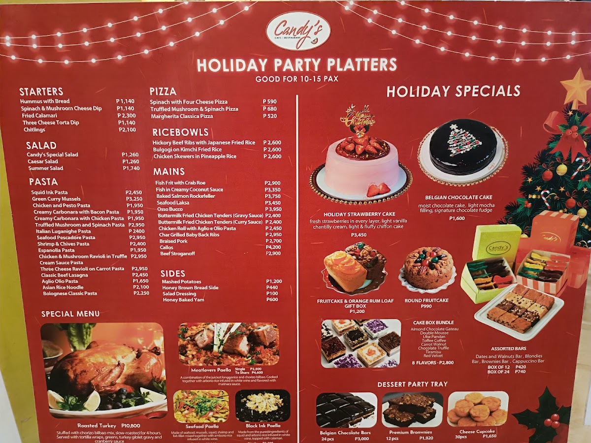 Candy's Cafe and Restaurant Photo Menu 1