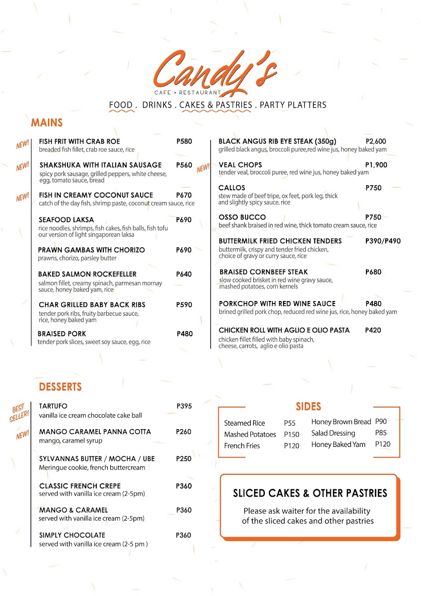 Candy's Cafe and Restaurant Photo Menu 5