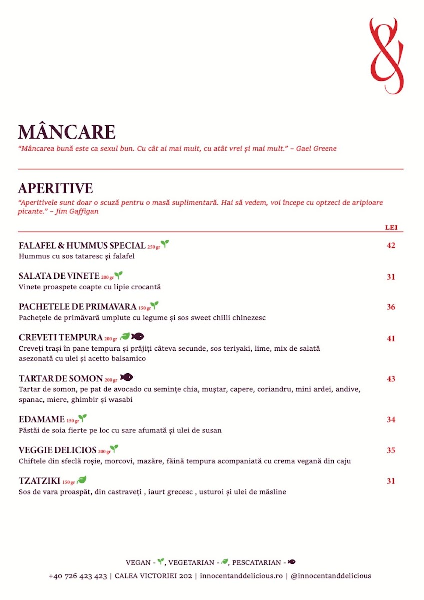 Innocent & Delicious Photo Menu 2