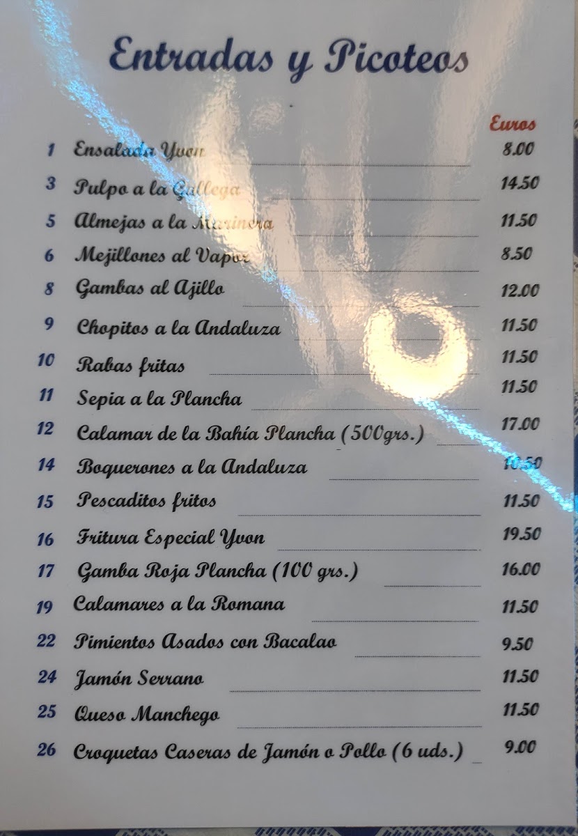 Restaurante Cafeteria Yvon Photo Menu 10