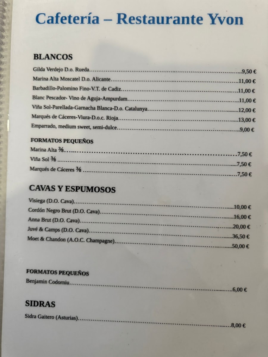 Restaurante Cafeteria Yvon Photo Menu 5