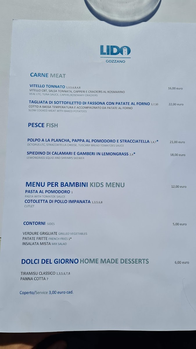 Lido di Gozzano Photo Menu 1