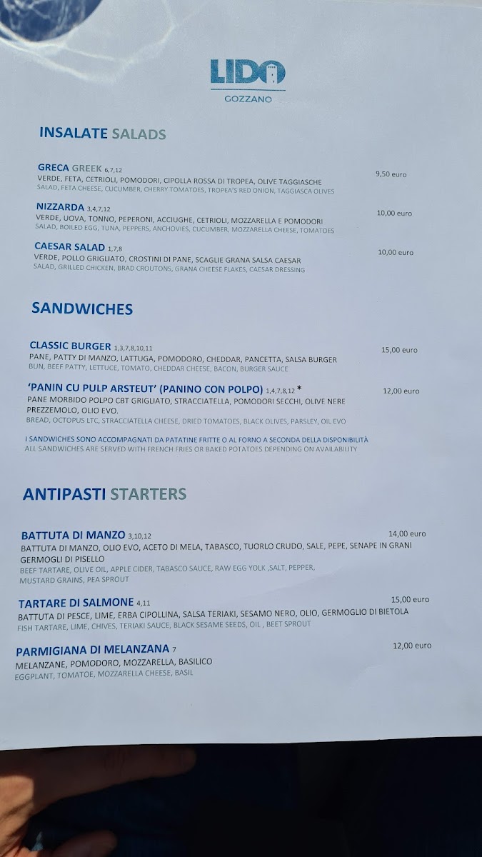 Lido di Gozzano Photo Menu 2
