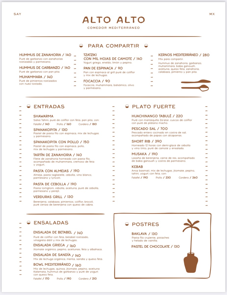 Alto Alto Photo Menu 10