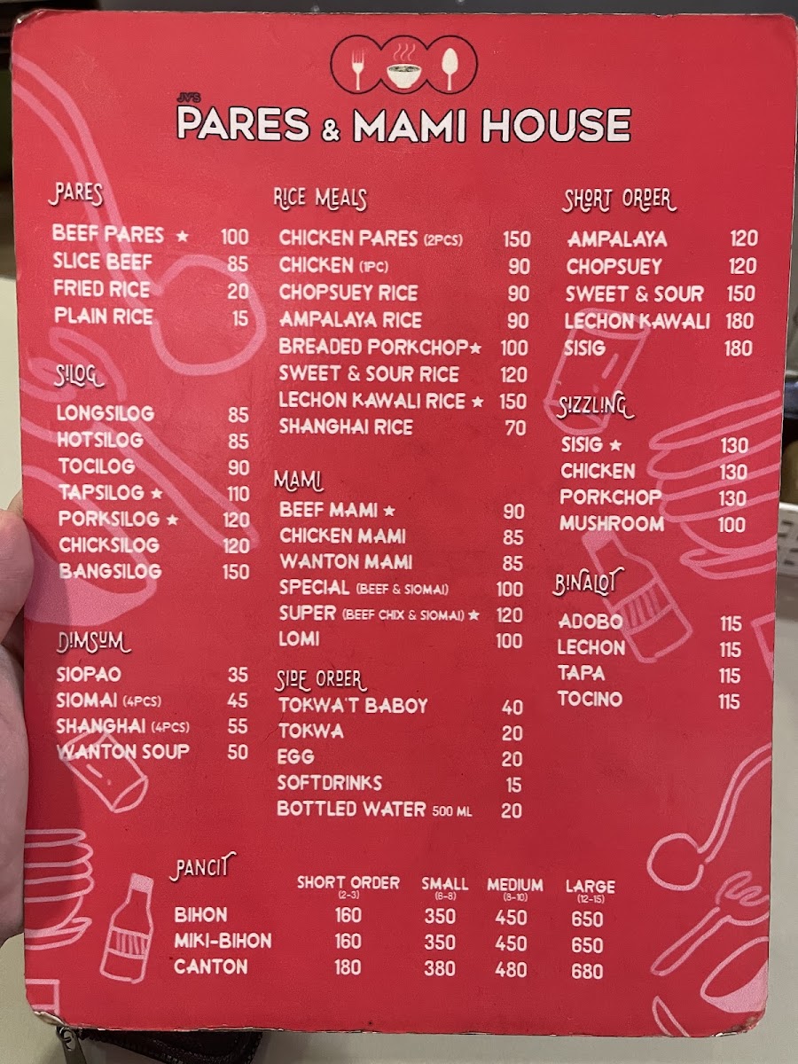 JV Pares & Mami House Photo Menu 2
