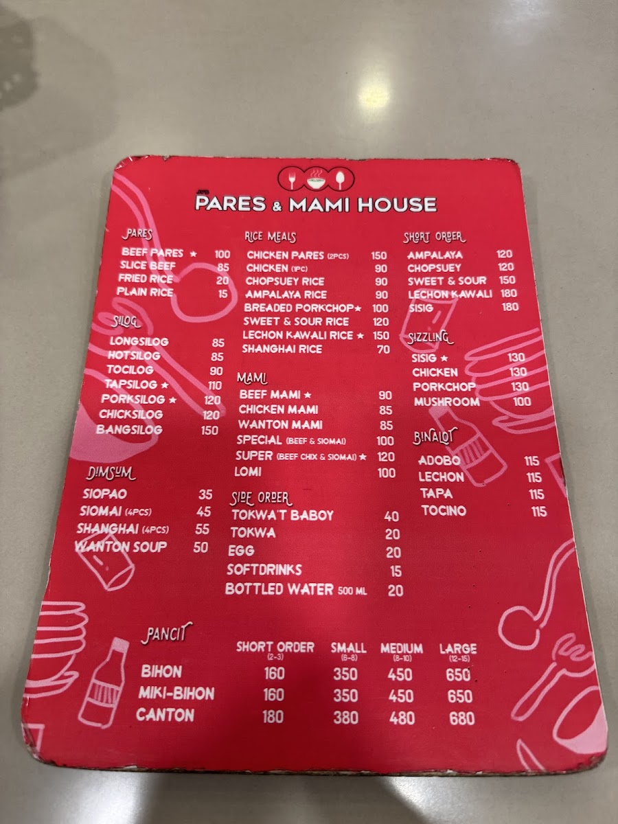 JV Pares & Mami House Photo Menu 3