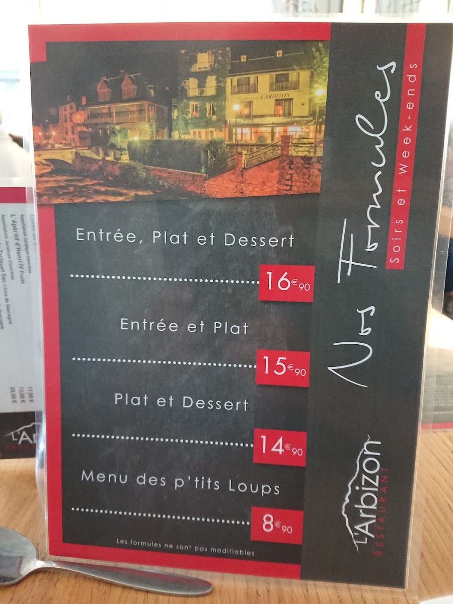 Restaurant l'Arbizon Photo Menu 10