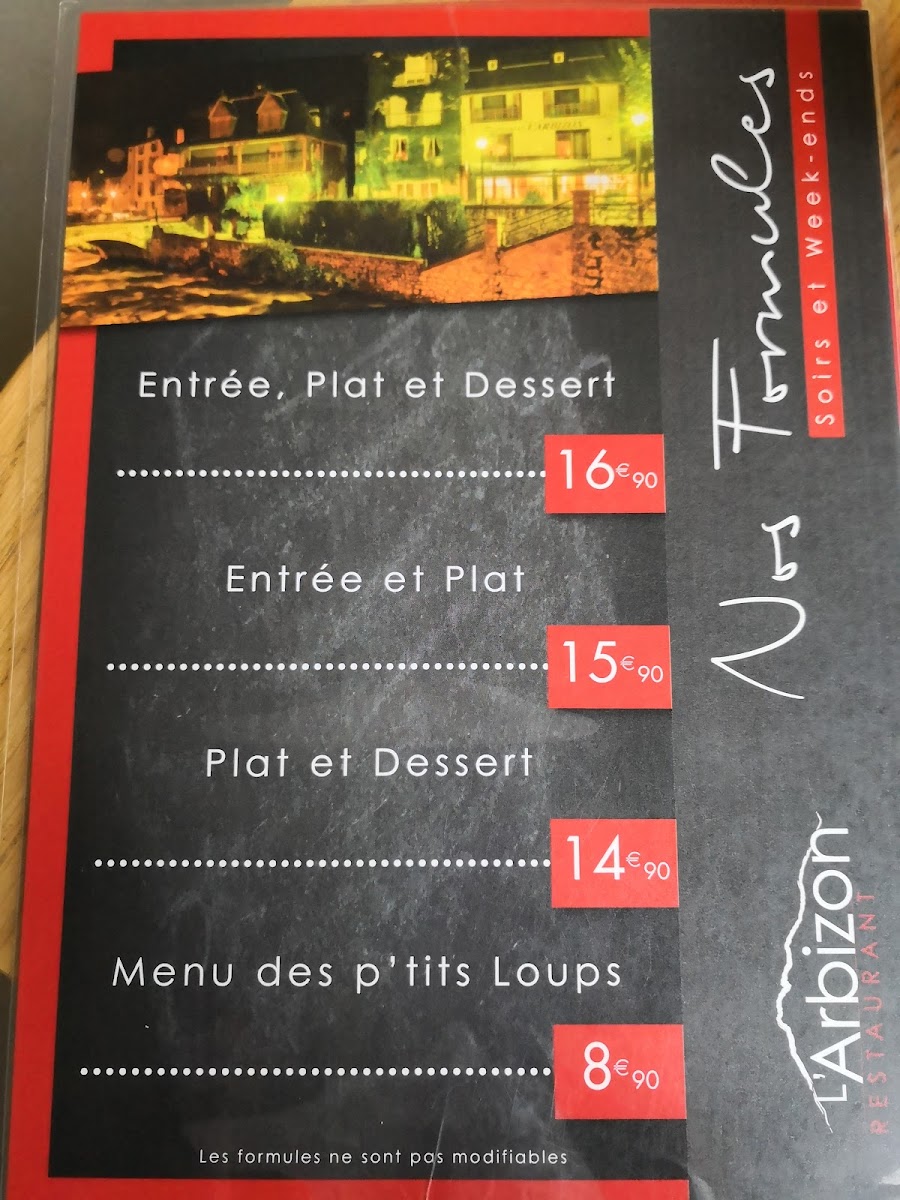 Restaurant l'Arbizon Photo Menu 9