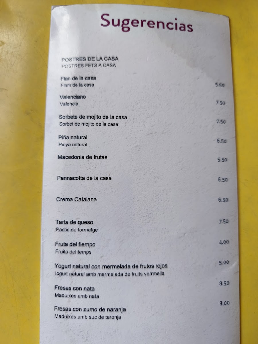 Restaurant El Ruedo de Tossa Photo Menu 9