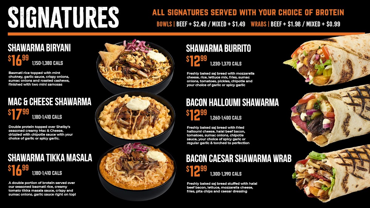 Shelby's Legendary Shawarma Photo Menu 1