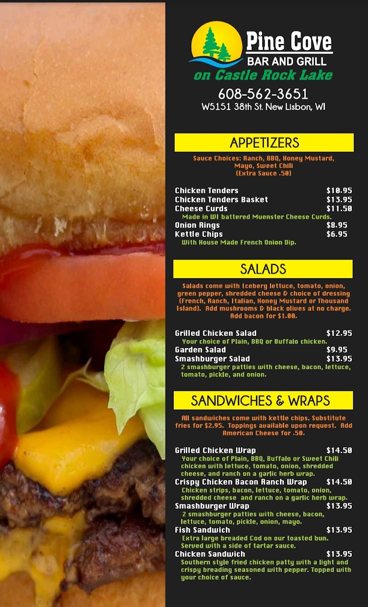Pine Cove Lakefront Resort & Bar Photo Menu 2