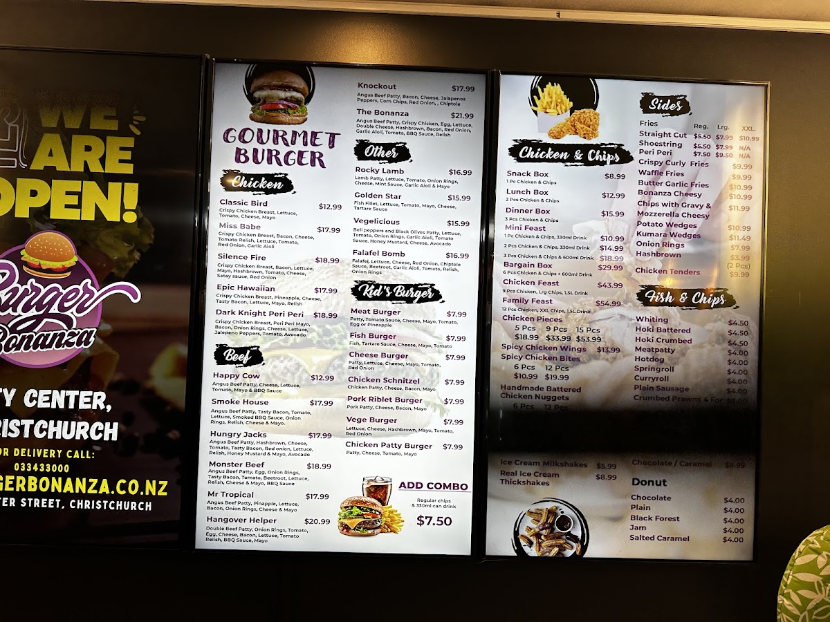 Burger Bonanza Photo Menu 1