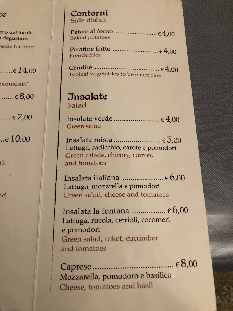 Braceria 'La Fontana' Photo Menu 1