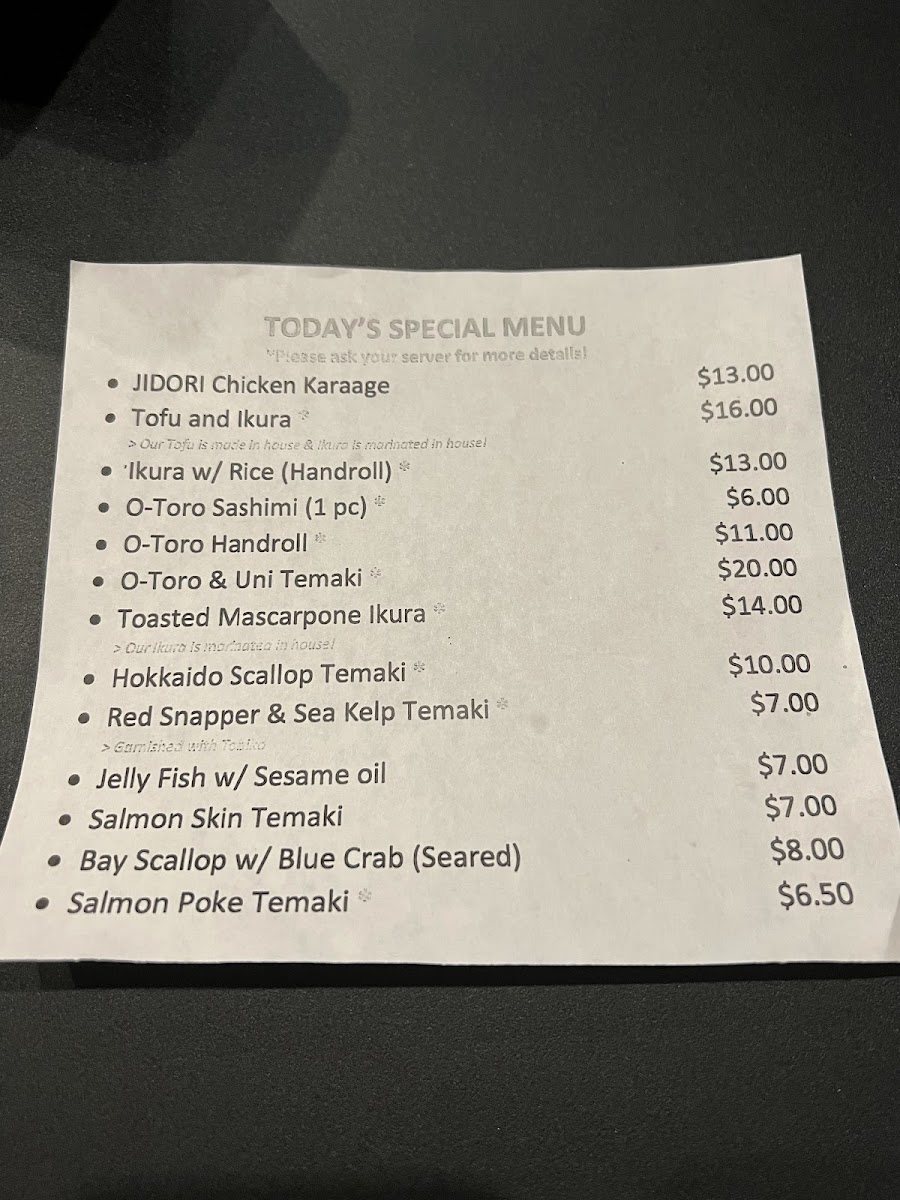 The Nori Handroll Bar & Izakaya Photo Menu 10