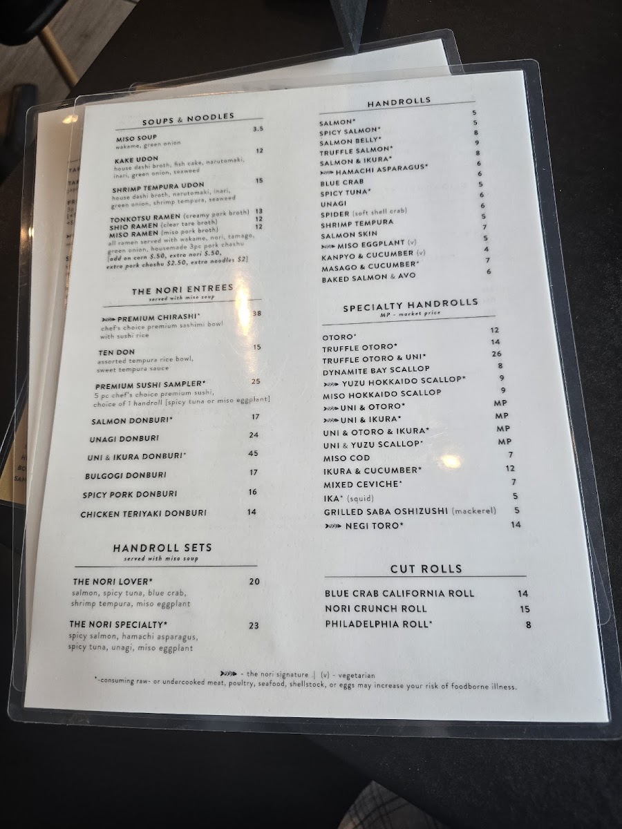 The Nori Handroll Bar & Izakaya Photo Menu 3
