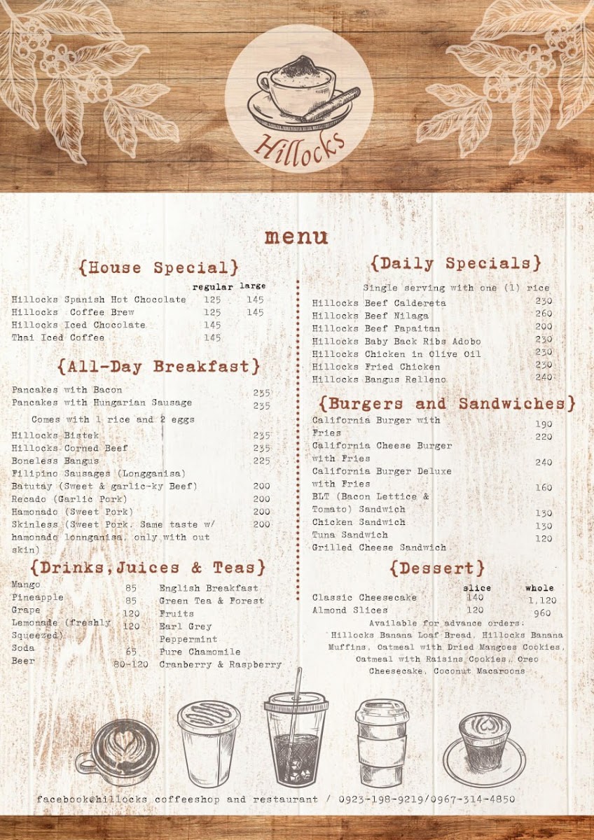 Hillocks Coffee Shop And Restaurant Photo Menu 1
