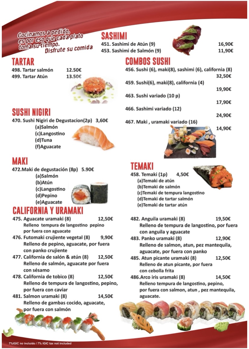RESTAURANTE ASIAN KITCHEN TEPPANYAKI SHOW Photo Menu 3